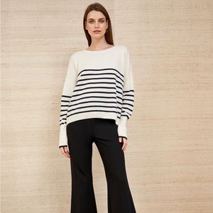 La Ligne - Lean Lines Stripe Cashmere Sweater ( Small) - RETAILS: $295